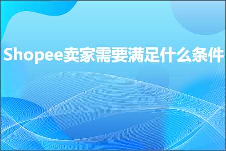 跨境电商知识:Shopee卖家需要满足什么条件